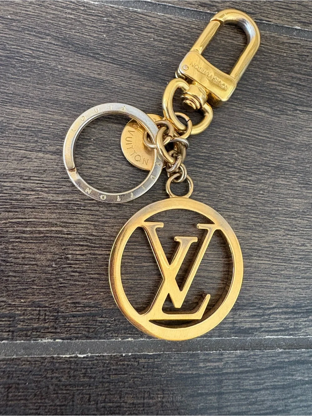 Louis Vuitton Gold and Silver LV Circle Key Holder